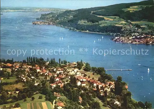 Hemmenhofen Bodensee mit Blick nach der Schweiz Fliegeraufnahme Kat. Gaienhofen