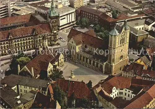 Braunschweig Burgplatz und Rathaus Fliegeraufnahme Kat. Braunschweig