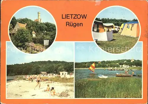 Lietzow Ruegen Teilansicht Zeltplatz Strand Bodden Anlegestelle Kat. Lietzow Ruegen