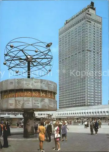 Berlin Alexanderplatz Weltzeituhr Hochhaus Hauptstadt der DDR Kat. Berlin