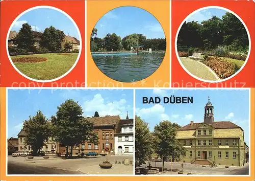 Bad Dueben Platz der Jugend Waldbad Hammermuehle Kurpark Markt Rathaus Kat. Bad Dueben