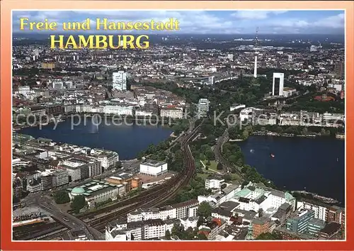 Hamburg Fliegeraufnahme mit Alster Kat. Hamburg