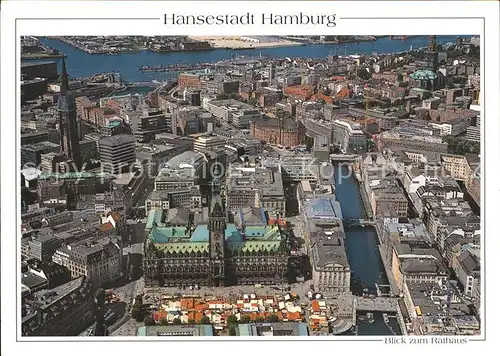 Hamburg Fliegeraufnahme mit Rathaus Kat. Hamburg