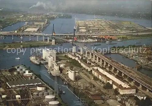 Hamburg Fliegeraufnahme mit Koehlbrandbruecke Kat. Hamburg