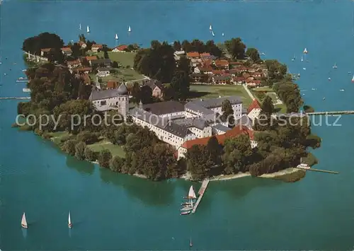 Fraueninsel Chiemsee Fliegeraufnahme Abtei Frauenwoerth Kat. Chiemsee