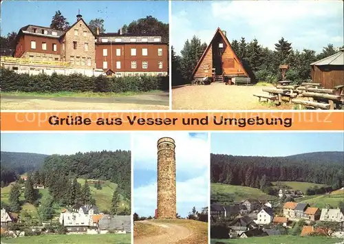 Vesser Rennsteig Stutenhaus Bergbaude Adlersberg Adlersbergturm Kat. Schmiedefeld Rennsteig