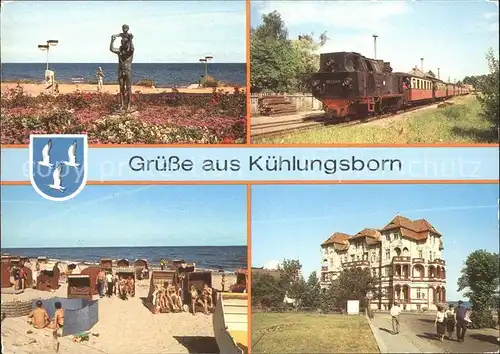 Kuehlungsborn Ostseebad Strand Schmalspurbahn Molli Erholungsheim Schloss am Meer Kat. Kuehlungsborn