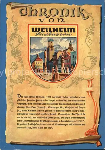 Weilheim Oberbayern Chronik Kat. Weilheim i.OB