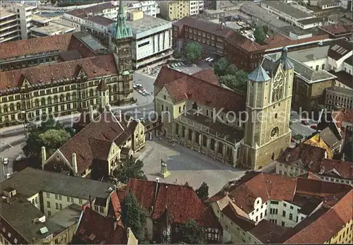 Braunschweig Fliegeraufnahme Burgplatz mit Rathaus Kat. Braunschweig