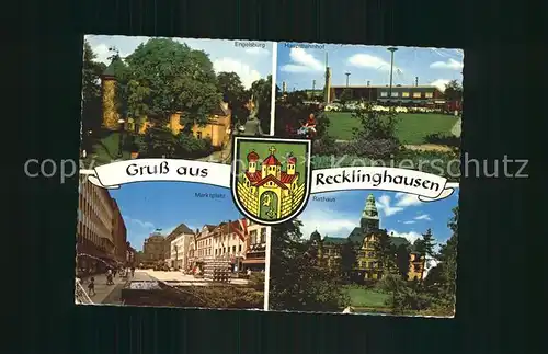 Recklinghausen Westfalen Engelsburg Hauptbahnhof Marktplatz Kat. Recklinghausen