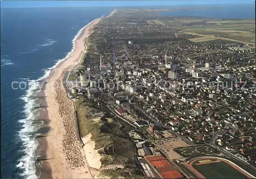 Westerland Sylt Fliegeraufnahme mit Strand Kat. Westerland