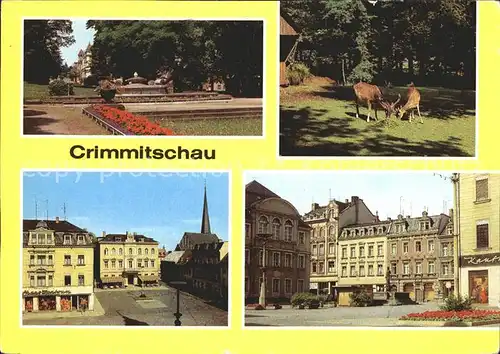Crimmitschau Friedenspark Sanpark Hotel Haus der Einheit Markt Kat. Crimmitschau