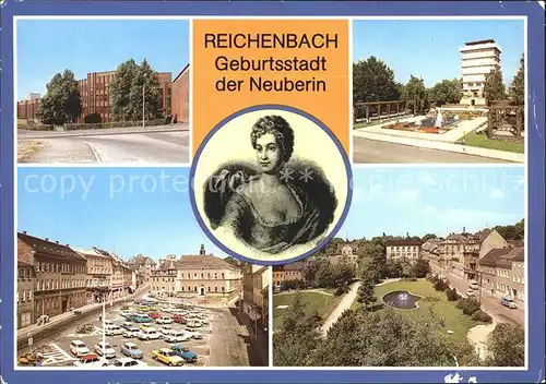 Reichenbach Vogtland Ingenieurschule fuer Textiltechnik Neuberin Wasserturm Markt Kat. Reichenbach