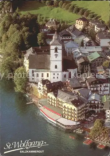 St Wolfgang Salzkammergut Fliegeraufnahme Kirchenpartie am See Kat. St. Wolfgang im Salzkammergut