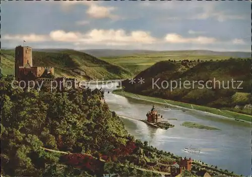 Kaub Burg Gutenfels und die Pfalz Kat. Kaub