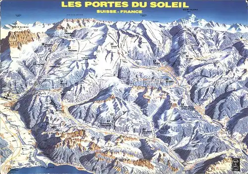 Chatel Haute Savoie Panoramakarte Les Portes du Soleil Kat. Chatel