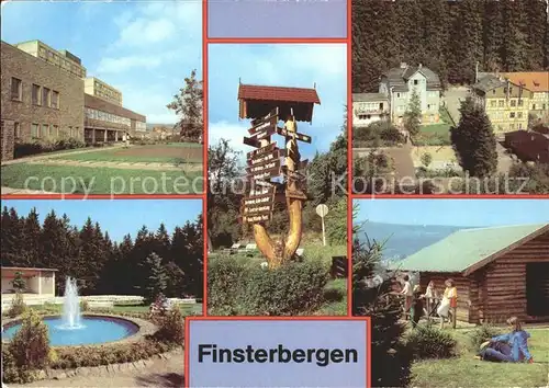 Finsterbergen FDGB Erholungsheim Wilhelm Pieck Wegweiser Kurheim Ferienheim Naturpark Huellrod Blockhuette Hainfelsen Kat. Finsterbergen Thueringer Wald