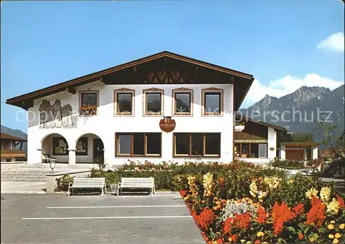 Flintsbach Inn Rathaus Haus des Gastes Musikpavillon Kurzentrum Heuberg Bayerische Alpen Kat. Flintsbach a.Inn