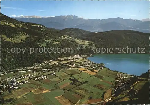 Doebriach mit Blick zum Glanz Millstaettersee Alpenpanorama Fliegeraufnahme Kat. Radenthein