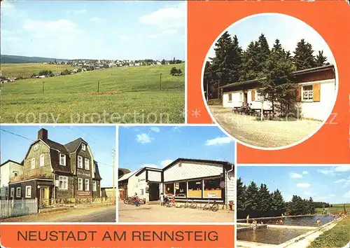 Neustadt Rennsteig Waldbaude FDGB Erholungsheim Konsum Einkaufszentrum Freibad Kat. Neustadt Rennsteig