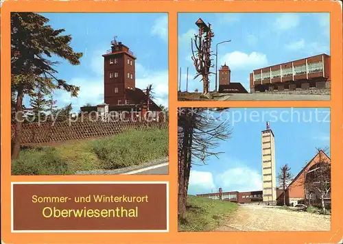 Oberwiesenthal Erzgebirge Wetterwarte Fichtelberg HO Gaststaette Fichtelberghaus Aussichtsturm Kat. Oberwiesenthal