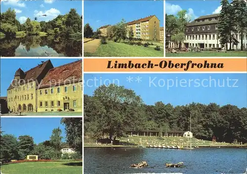 Oberfrohna Stadtpark Hoher Hain Hotel Voelkerfreundschaft Rathaus Platz des Friedens Knaumuehlenbad Kat. Limbach Oberfrohna