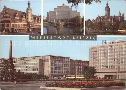 Leipzig Rathaus Opernhaus Schwanenteich Post Interhotel Deutschland Kat. Leipzig