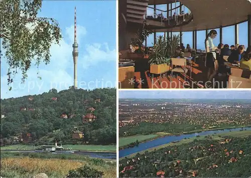 Dresden Blick vom Fernsehturm Restaurant Kat. Dresden Elbe