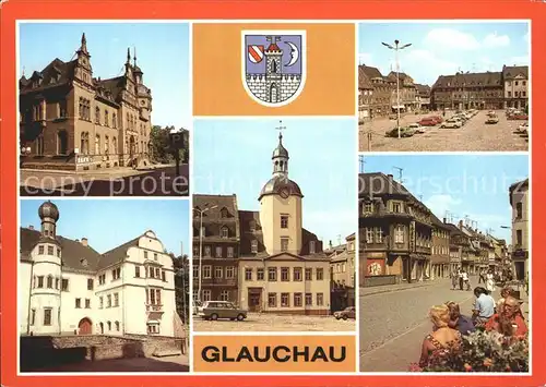 Glauchau Post Schloss Rathaus Markt Dr Friedrichs Strasse Kat. Glauchau