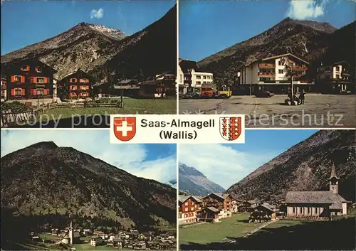 Saas Almagell Teilansichten Alpen Kat. Saas Almagell