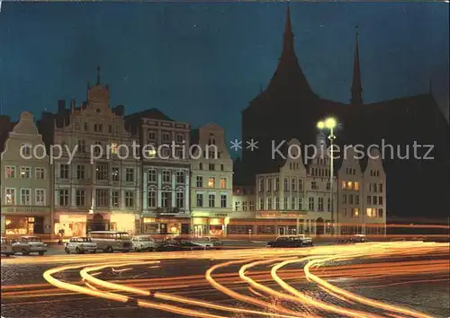 Rostock Mecklenburg Vorpommern Ernst Thaelmann Platz Nachtaufnahme Kat. Rostock