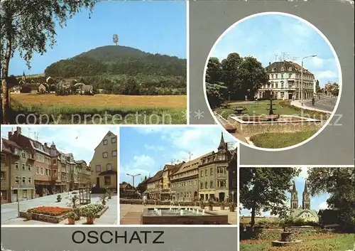Oschatz Naherholungsgebiet Collmberg Leipziger Platz Promenade Sporerstrasse Thaelmann Platz Kirche Kat. Oschatz