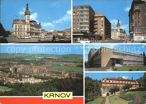Krnov Rathaus Innenstadt Panorama Gebaeude Hotel Kat. Krnov