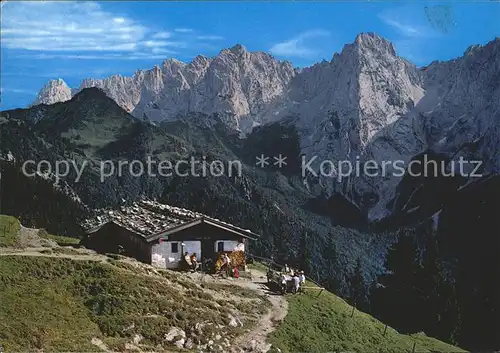 Kaisergebirge Hinterkaiserfeldenalm mit Wildem Kaiser Kat. Kufstein