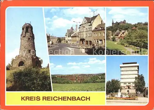 Netzschkau Kuhbergturm Friendsplatz Burg Mylau Goeltzschtalbruecke Reichenbach Wasserturm Kat. Netzschkau