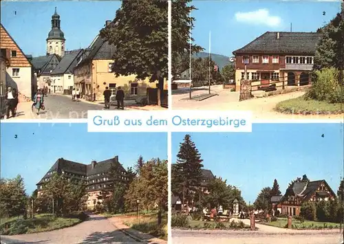 Geising Erzgebirge Haupstrasse Kurort Kipsdorf Bahnhof Altenberg Sanatorium Oberbaerenburg Platz der Republik Kat. Geising Osterzgebirge