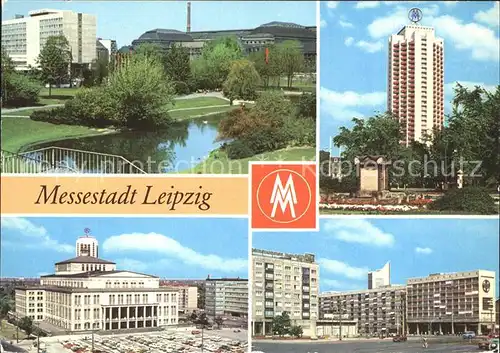 Leipzig Schwanenteich Interhotel Stadt Leipzig Bahnhof Wohnhochhaus Opernhaus Karl Marx Platz Bayrischer Platz Kat. Leipzig