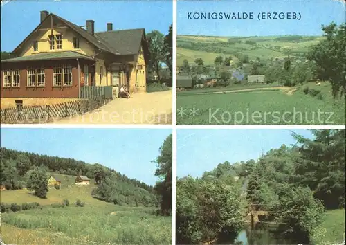 Koenigswalde Erzgebirge Gaststaette Landschaft Partie am Fluss Kat. Koenigswalde Erzgebirge