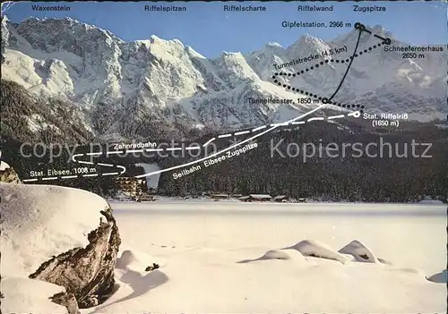 Eibsee Winterpanorama gegen Zugspitzgruppe Wettersteingebirge Kat. Grainau