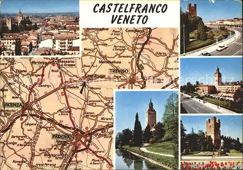 Castelfranco Veneto Teilansichten Burgruine Turm Strassenkarte Kat. Castelfranco Veneto