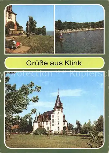 Klink Waren FDGB Erholungsheim Schloss Klink Badestrand Mueritz Kat. Klink Waren
