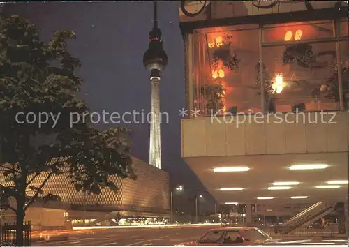 Berlin Karl Liebknecht Strasse Fernsehturm Nachtaufnahme Kat. Berlin