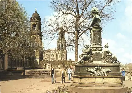 Dresden Rietschel Denkmal Bruehlsche Terrasse Kat. Dresden Elbe