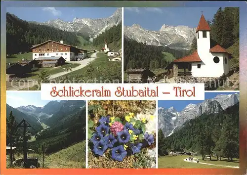 Schlickeralm Kapelle Wandern Alpenflora Stubaier Alpen Kat. Neustift im Stubaital