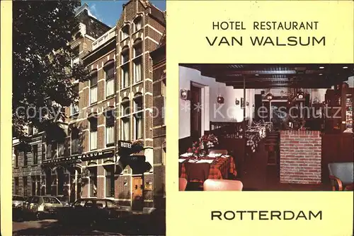 Rotterdam Hotel Restaurant Van Walsum Kat. Rotterdam