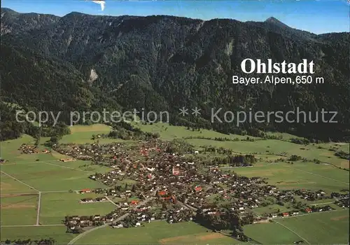 Ohlstadt Erholungsort am Fusse des Heimgartens Bayerische Alpen Fliegeraufnahme Kat. Ohlstadt