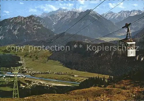 Reutte Tirol Bergbahn mit Zugspitze und Mieminger Hochgebirge Kat. Reutte