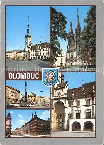 Olomouc Rathaus Wenzelsdom Dreifaltigkeitssaeule Kat. Olomouc