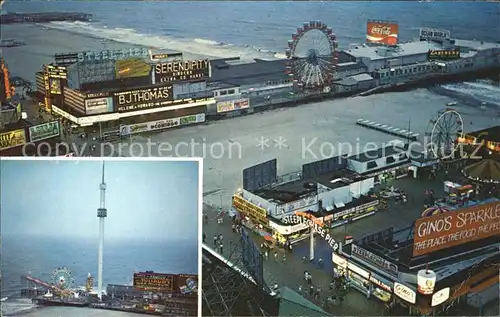 Atlantic City New Jersey Amusement Piers Night Kat. Atlantic City