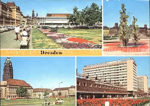 Dresden Altmarkt Glasbrunnen Rathaus Prager Strasse Kat. Dresden Elbe